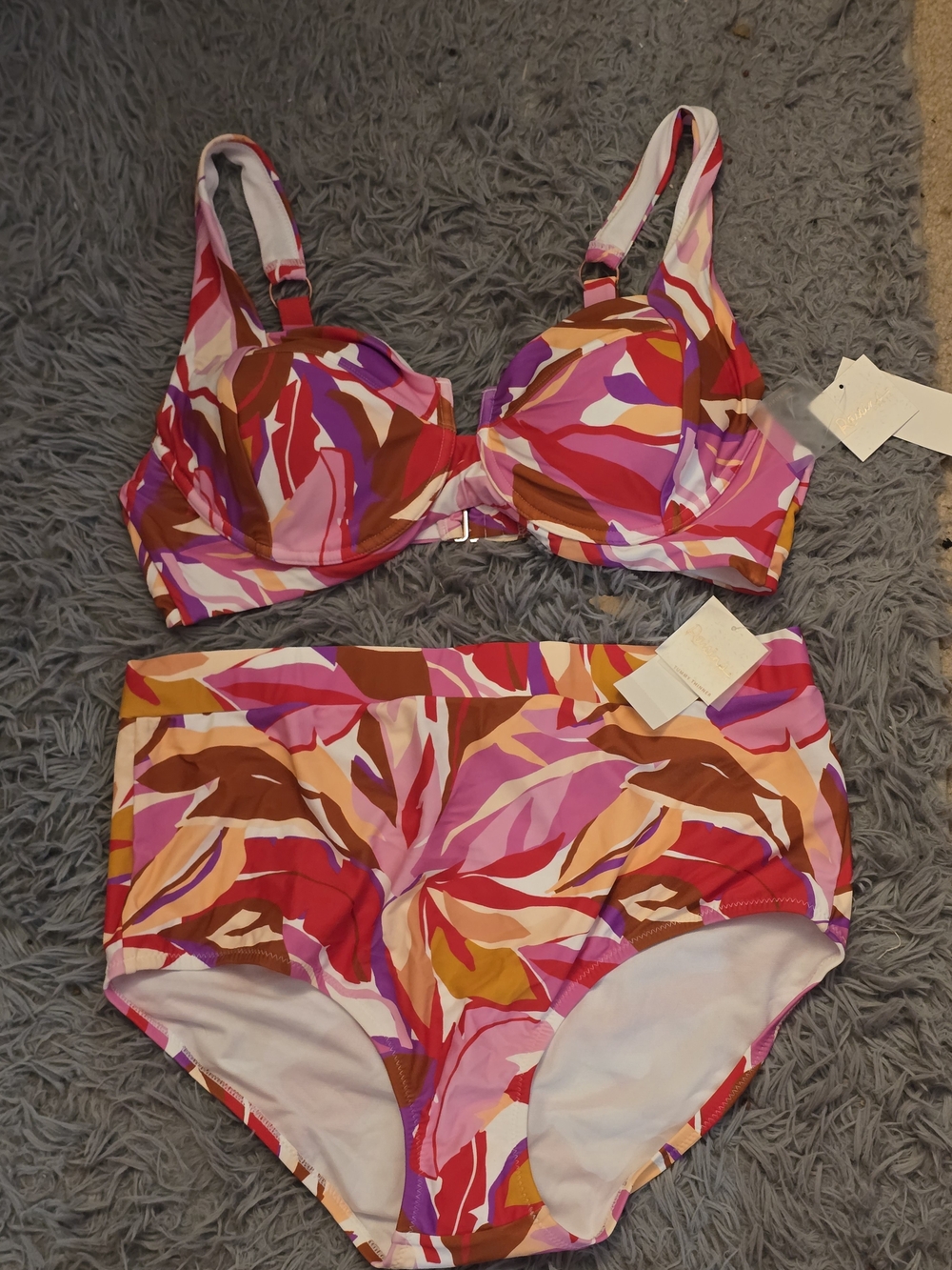 Raisins Pink Multi-Color Underwire Bikini Set